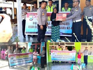 Satuan Lantas Polres Halteng Bersama Kapolres Berikan Santunan Kepada Tiga Warga